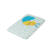 Schattigee Rubber Ducky op Blue Polka Dots Badmat (Gekanteld)