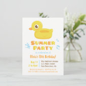 Schattigee Rubber Ducky Pool Float Summer Birthday Kaart (Staand voorkant)