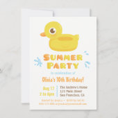 Schattigee Rubber Ducky Pool Float Summer Birthday Kaart (Voorkant)