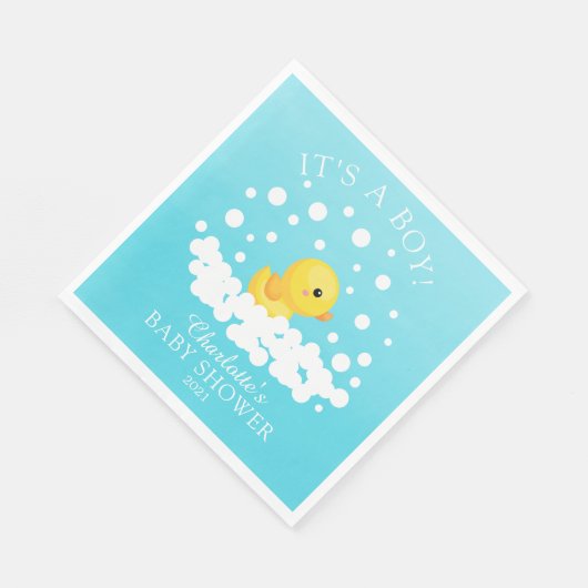 Schattigee Rubber Eend Baby shower Papieren servet (Hoek)