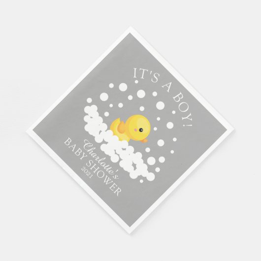 Schattigee Rubber Eend Baby shower Papieren servet (Hoek)