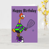 Schattigee Rubber Kip Spelen Racquetball Cartoon Kaart (Gele Bloem)