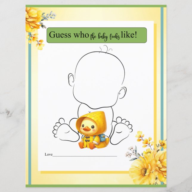 Schattigee Rubbereend die Baby als spel zal kijken (Voorkant)