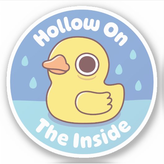 Schattigee rubberen eendenholte aan de binnenkant  sticker (Voorkant)