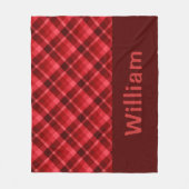 Schattigee Ruby Red Plaid Monogram Medium Fleece D (Voorkant)