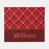 Schattigee Ruby Red Plaid Monogram Medium Fleece D (Voorkant (Horizontaal))