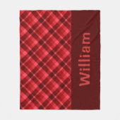 Schattigee Ruby Red Plaid Monogram Medium Fleece D Deken (Voorkant)