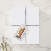 Schattigee rudolf kerstvakantie cadeaulabel (Met Touw)