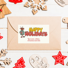 Schattigee rudolf kerstvakantie rechthoekige sticker