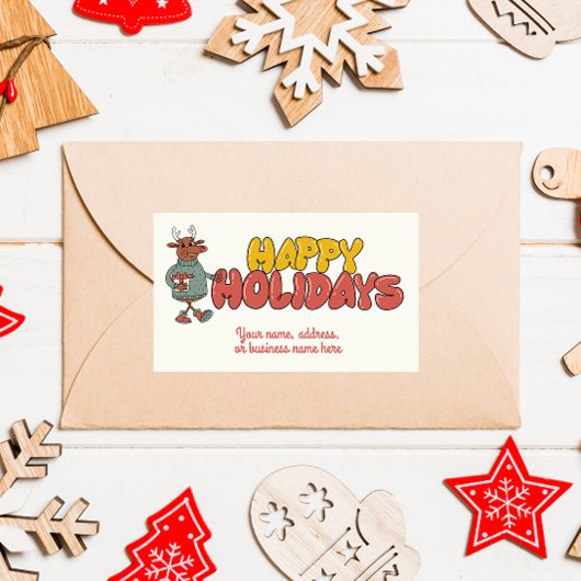 Schattigee rudolf kerstvakantie rechthoekige sticker