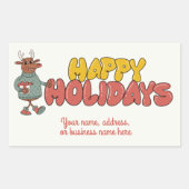 Schattigee rudolf kerstvakantie rechthoekige sticker (Voorkant)