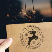 Schattigee Rudolph de Red Nosed Reindeer Kerstmis Zelfinktende Stempel