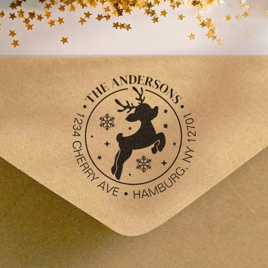 Schattigee Rudolph de Red Nosed Reindeer Kerstmis Zelfinktende Stempel