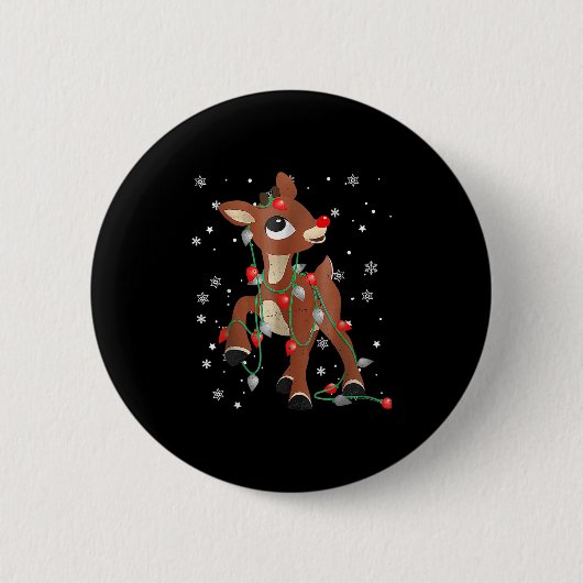 Schattigee Rudolph de rode neus rendier voor kinde Ronde Button 5,7 Cm (Voorkant)