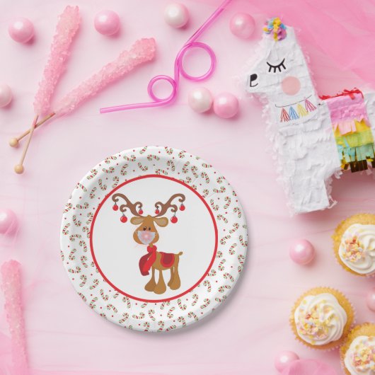 Schattigee Rudolph Rendier Gezichtsmasker Kerstfee Papieren Bordje (Feest)