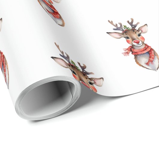 Schattigee Rudolph rendieren wintervakantie Waterv Cadeaupapier (Rol Hoek)
