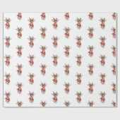 Schattigee Rudolph rendieren wintervakantie Waterv Cadeaupapier (Vlak)