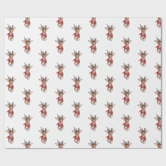 Schattigee Rudolph rendieren wintervakantie Waterv Cadeaupapier (Vlak)