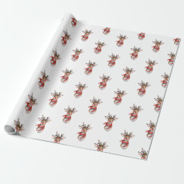 Schattigee Rudolph rendieren wintervakantie Waterv Cadeaupapier