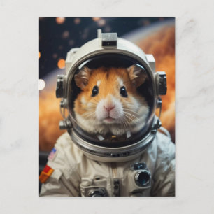 Schattigee ruimte astronaut hamster briefkaart