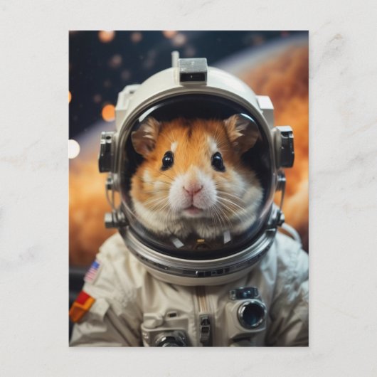 Schattigee ruimte astronaut hamster briefkaart (Voorkant)