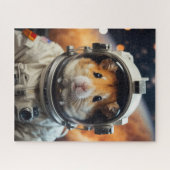 Schattigee ruimte astronaut hamster legpuzzel (Horizontaal)