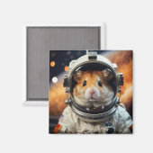 Schattigee ruimte astronaut hamster magneet (Voorkant / Achterkant)
