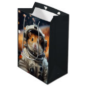 Schattigee ruimte astronaut hamster medium cadeauzakje (Voorkant Gekanteld)