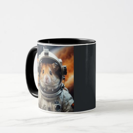 Schattigee ruimte astronaut hamster mok (Voorkant links)