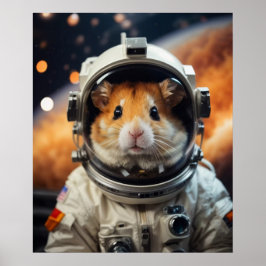Schattigee ruimte astronaut hamster poster