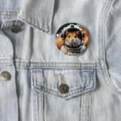 Schattigee ruimte astronaut hamster ronde button 5,7 cm (In situ)