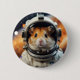 Schattigee ruimte astronaut hamster ronde button 5,7 cm