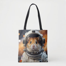 Schattigee ruimte astronaut hamster tote bag
