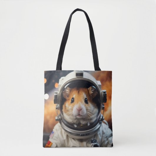 Schattigee ruimte astronaut hamster tote bag (Voorkant)