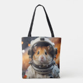 Schattigee ruimte astronaut hamster tote bag (Achterkant)
