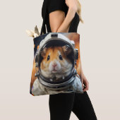 Schattigee ruimte astronaut hamster tote bag (Dichtbij)
