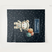 Schattigee Ruimte Beer Achtergrond voor Boy Birthd Wandkleed (Voorkant (horizontaal))