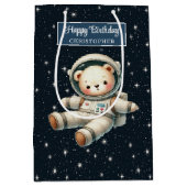 Schattigee Ruimte Beer Gift Bag voor Boy Verjaarda Medium Cadeauzakje (Voorkant)