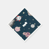 Schattigee ruimte eerste verjaardag servet (Hoek)