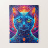 Schattigee ruimte kat astronaut legpuzzel (Verticaal)