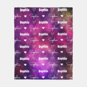 Schattigee ruimte magenta herhalende naam geperson fleece deken (Voorkant)