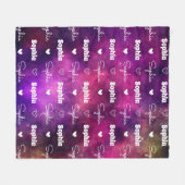 Schattigee ruimte magenta herhalende naam geperson fleece deken (Voorkant (Horizontaal))