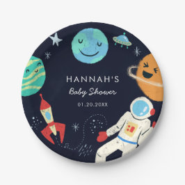 Schattigee ruimte thema Baby shower Papieren Bordje