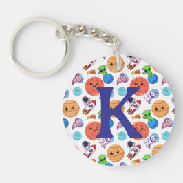 Schattigee ruimte thema gepersonaliseerd sleutelhanger