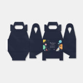 Schattigee ruimte thema jongen Baby shower Bedankdoosjes (Uitgevouwen)