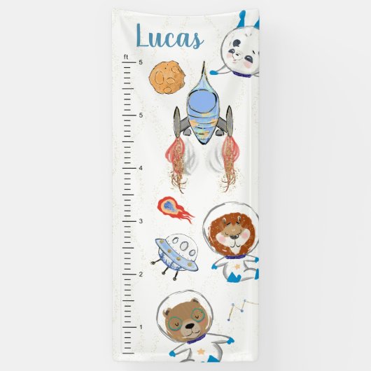 Schattigee ruimtedieren | Vinyl Groei Grafiek Bann Spandoek (Verticaal)