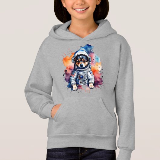 Schattigee ruimtehond astronaut puppy (Voorkant)
