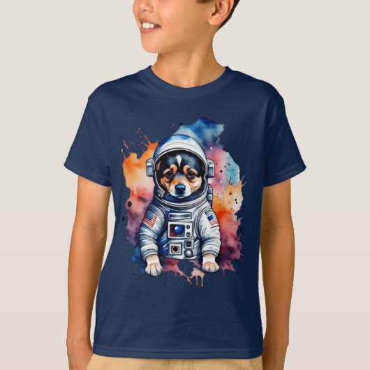 Schattigee ruimtehond astronaut puppy t-shirt (Voorkant)
