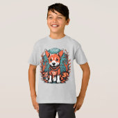 Schattigee ruimtehond astronaut puppy T-shirt (Voorkant volledig)