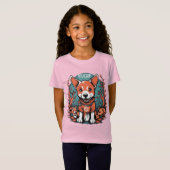 Schattigee ruimtehond astronaut puppy T-shirt (Voorkant volledig)